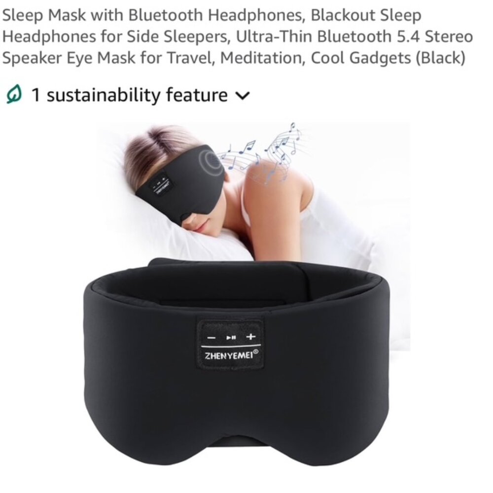 NEW Zhenyemei Sleep Eye Mask with Bluetooth Headphones